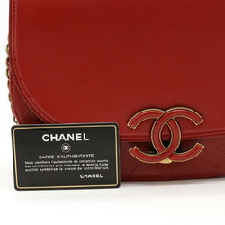CHANEL Coco Curve Matelasse Chain Shoulder Bag Pochette Leather Red A93461