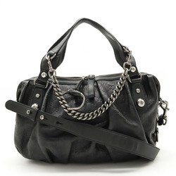 GUCCI Guccissima Icon Bit Handbag Shoulder Bag Leather Black 228594