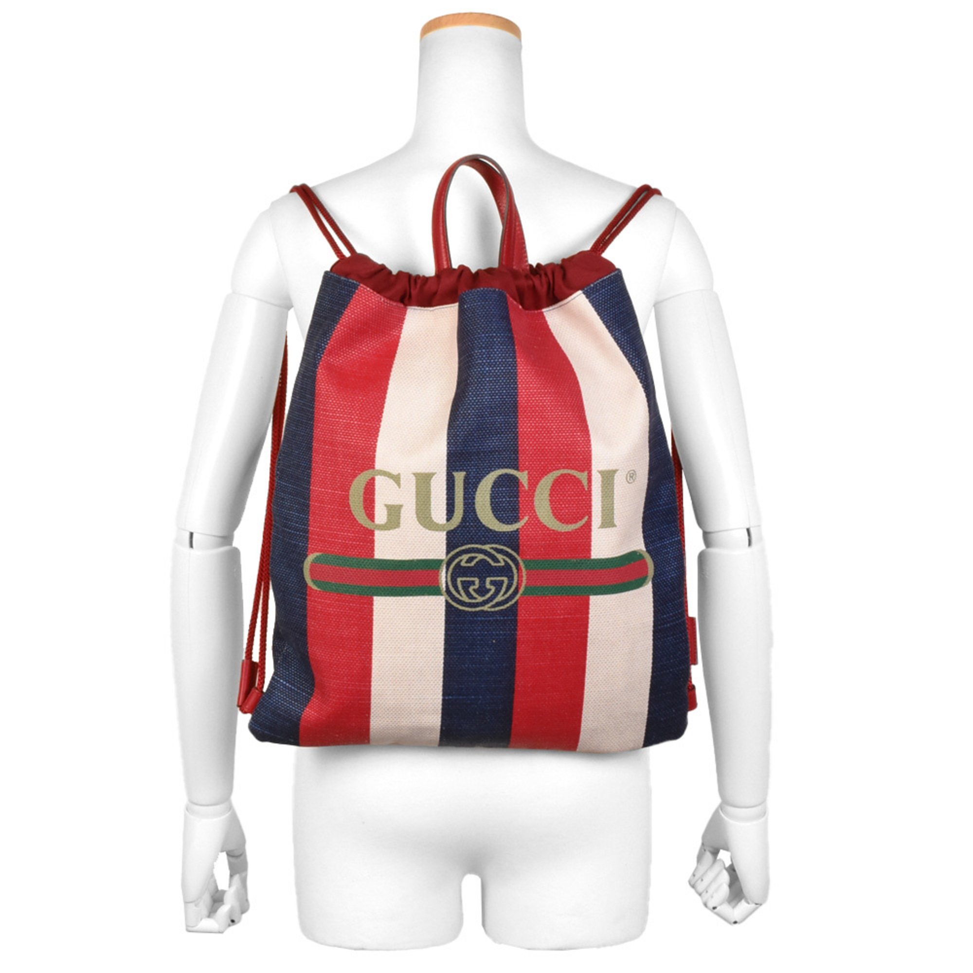 GUCCI Drawstring Backpack Daypack Canvas Leather 473872 Multicolor Women's ITCVTJL0VCAK