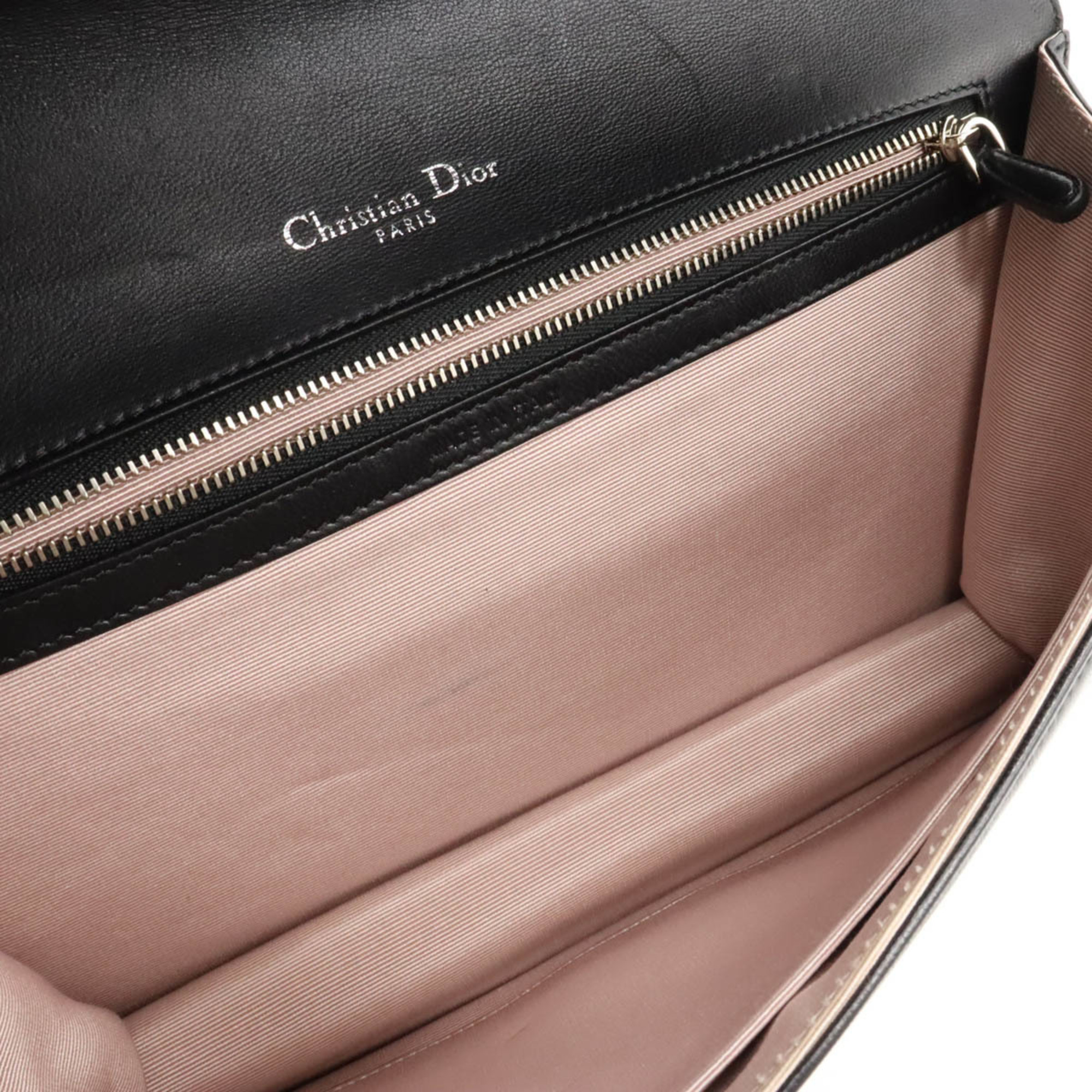 Christian Dior Diorama Chain Bag Shoulder Leather Black