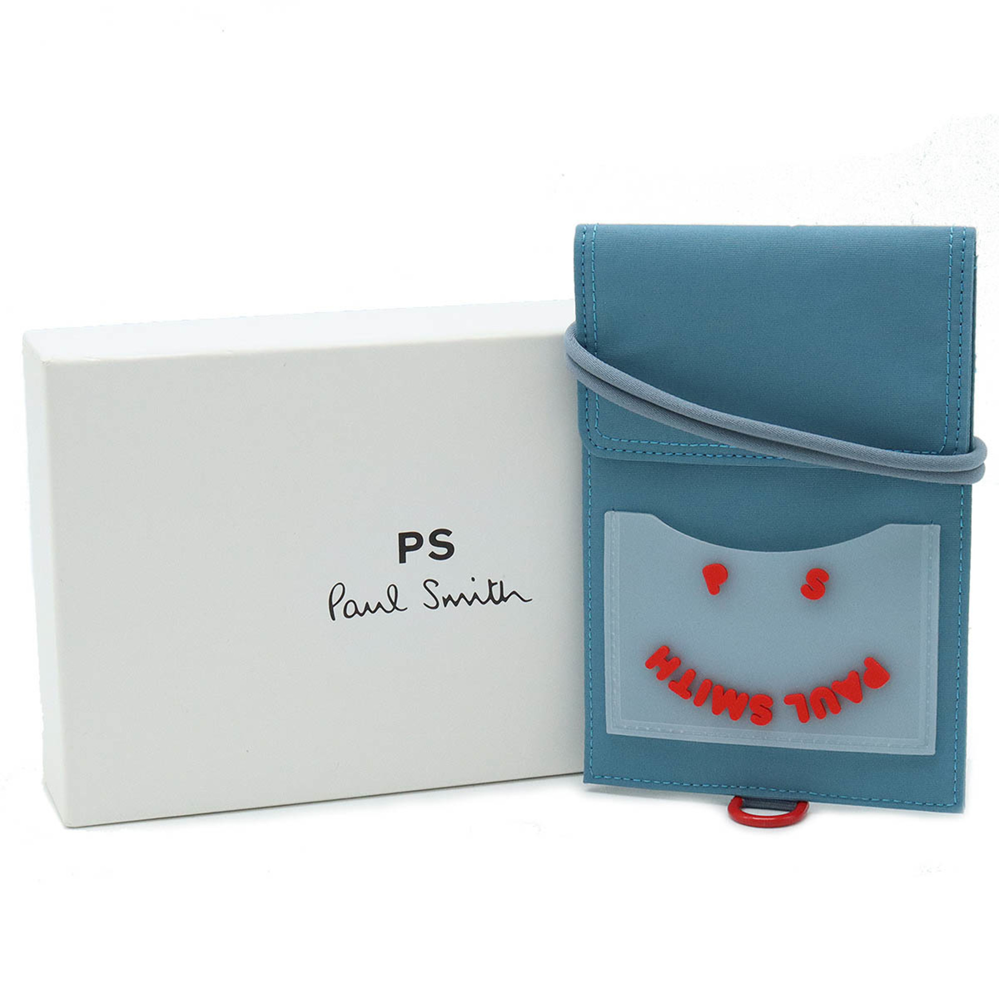 Paul Smith PS by Happy Face Neck Pouch Polyester Light Blue M2A 6822