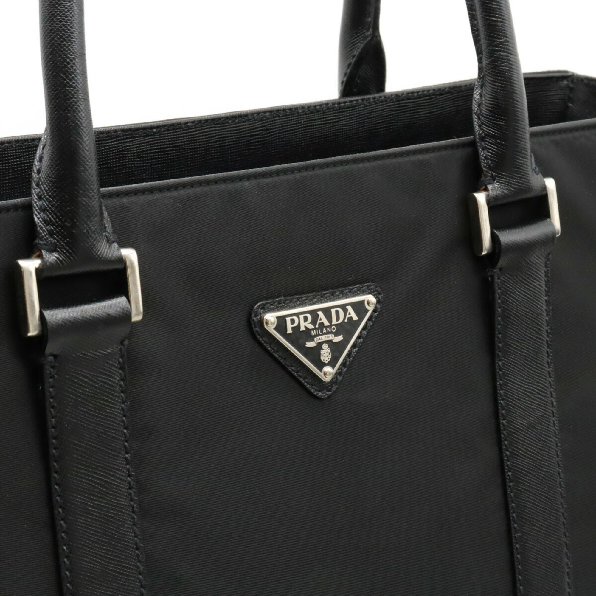 PRADA Prada VIAGGIO Tote Bag Handbag Nylon Leather NERO Black Purchased from an overseas outlet VA0048