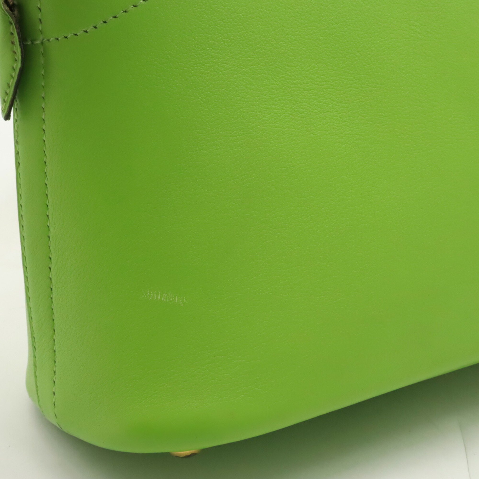 HERMES Bolide 27 handbag shoulder bag leather green V stamp