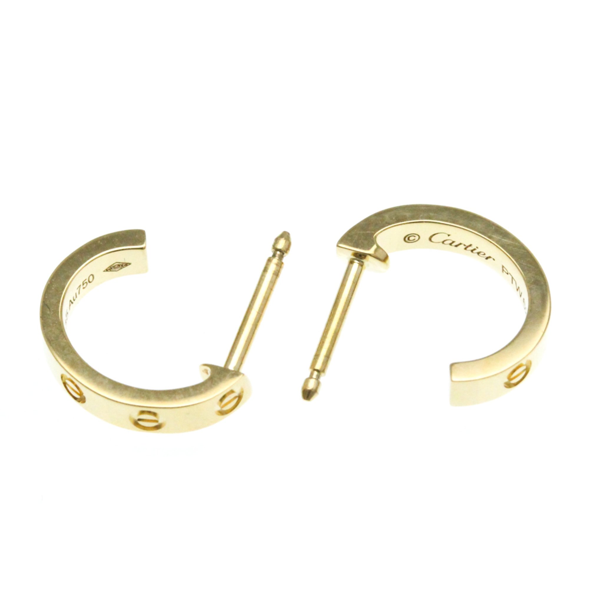 Cartier Mini Love Earrings No Stone Yellow Gold (18K) Half Hoop Earrings Gold