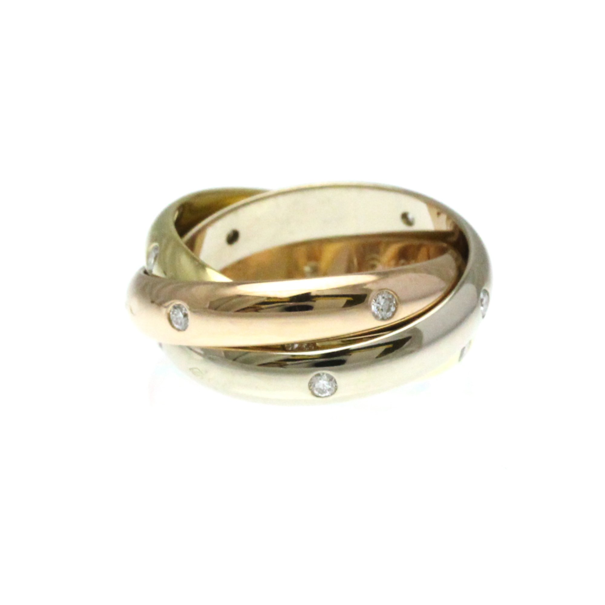 Cartier Trinity Ring 15PD Pink Gold (18K),White Gold (18K),Yellow Gold (18K) Fashion Diamond Band Ring Gold