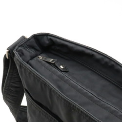 HERMES Acapulco Basas MM Shoulder Bag Nylon Leather Black