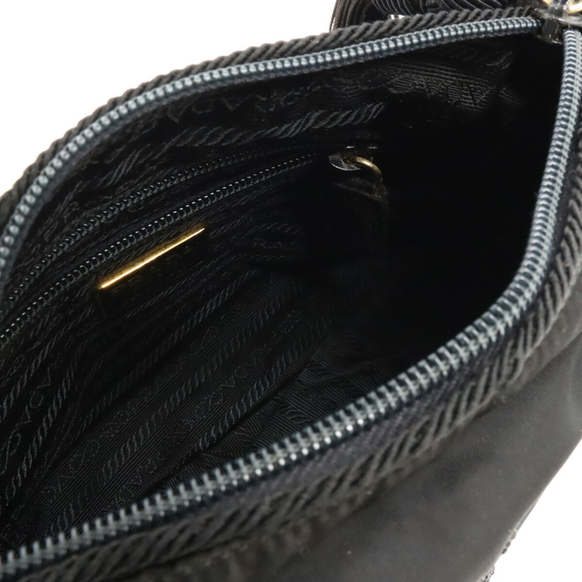 PRADA Prada handbag rope handle tassel beads nylon NERO black