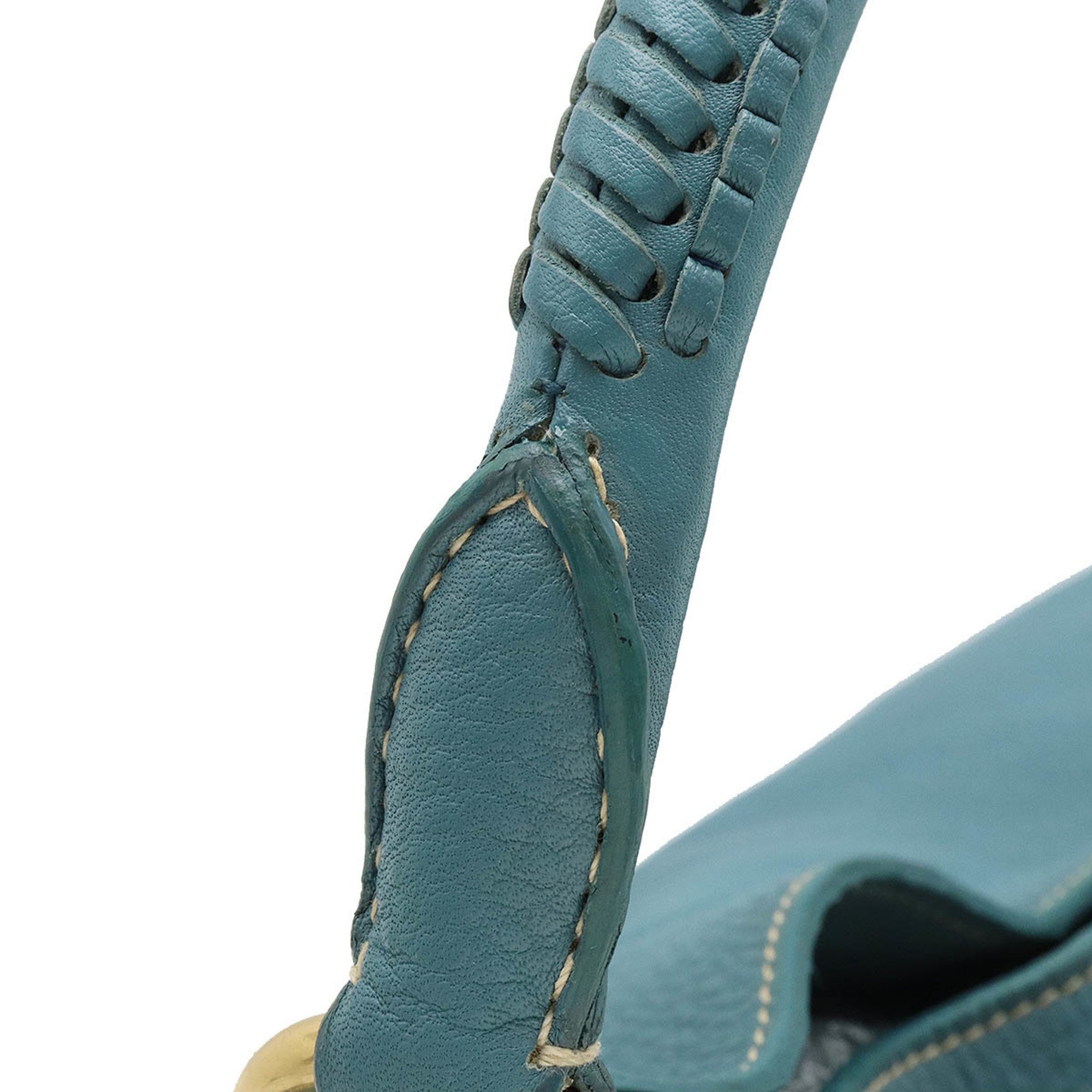 PRADA Prada Shoulder Bag Handbag Leather Light Blue BR4829