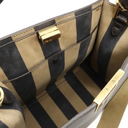 FENDI Peekaboo X-Lite Medium Handbag Shoulder Bag Leather Dark Brown 8BN310