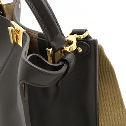 FENDI Peekaboo X-Lite Medium Handbag Shoulder Bag Leather Dark Brown 8BN310