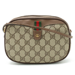 GUCCI Old Gucci GG Plus Sherry Line Shoulder Bag Pochette Khaki Beige Brown 007.58.6112