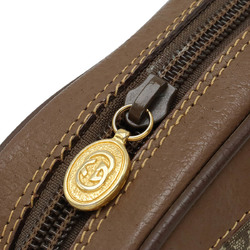 GUCCI Old Gucci GG Plus Sherry Line Shoulder Bag Pochette Khaki Beige Brown 007.58.6112