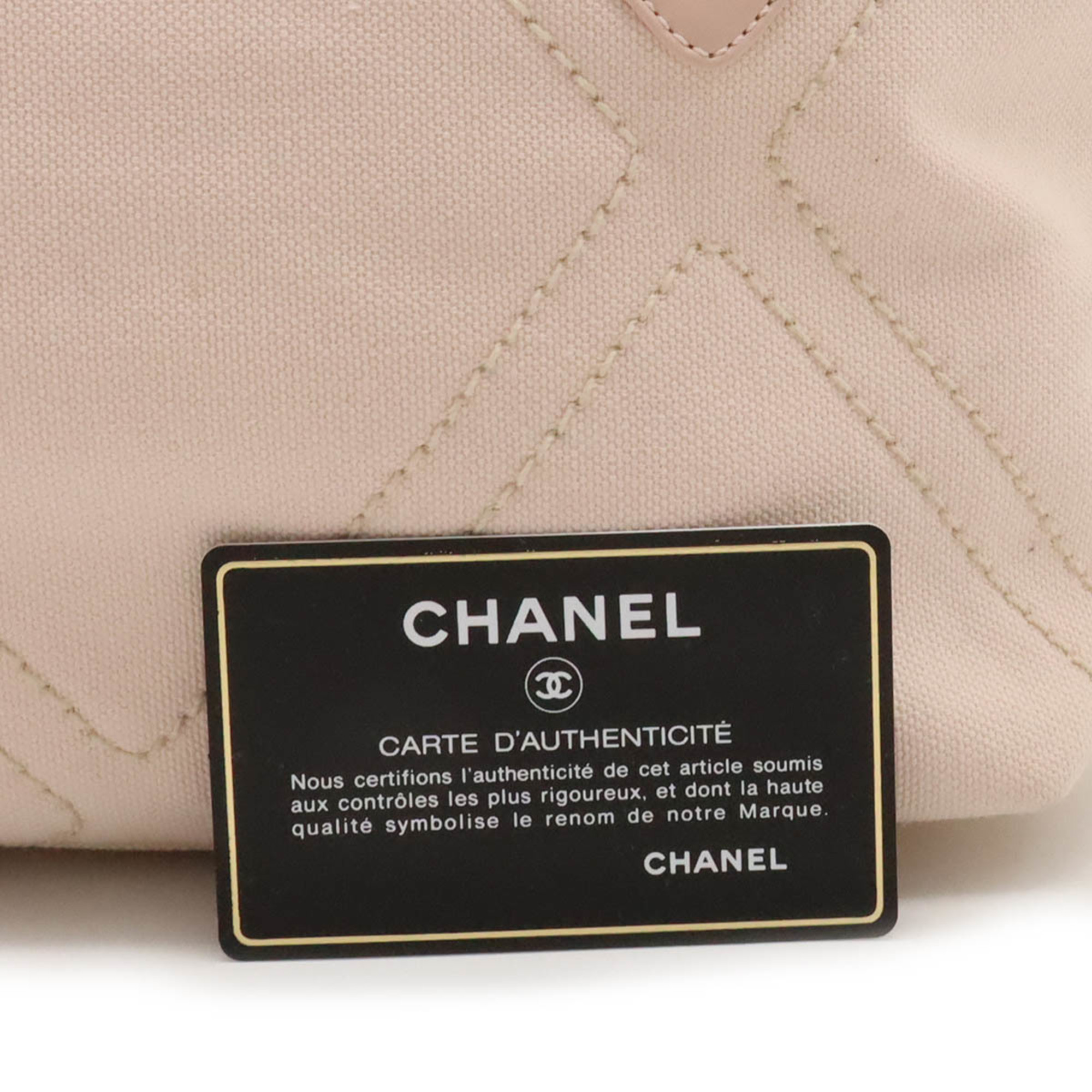 CHANEL No.5 Coco Mark Rope Tote Bag Shoulder Canvas Leather Light Pink A27208