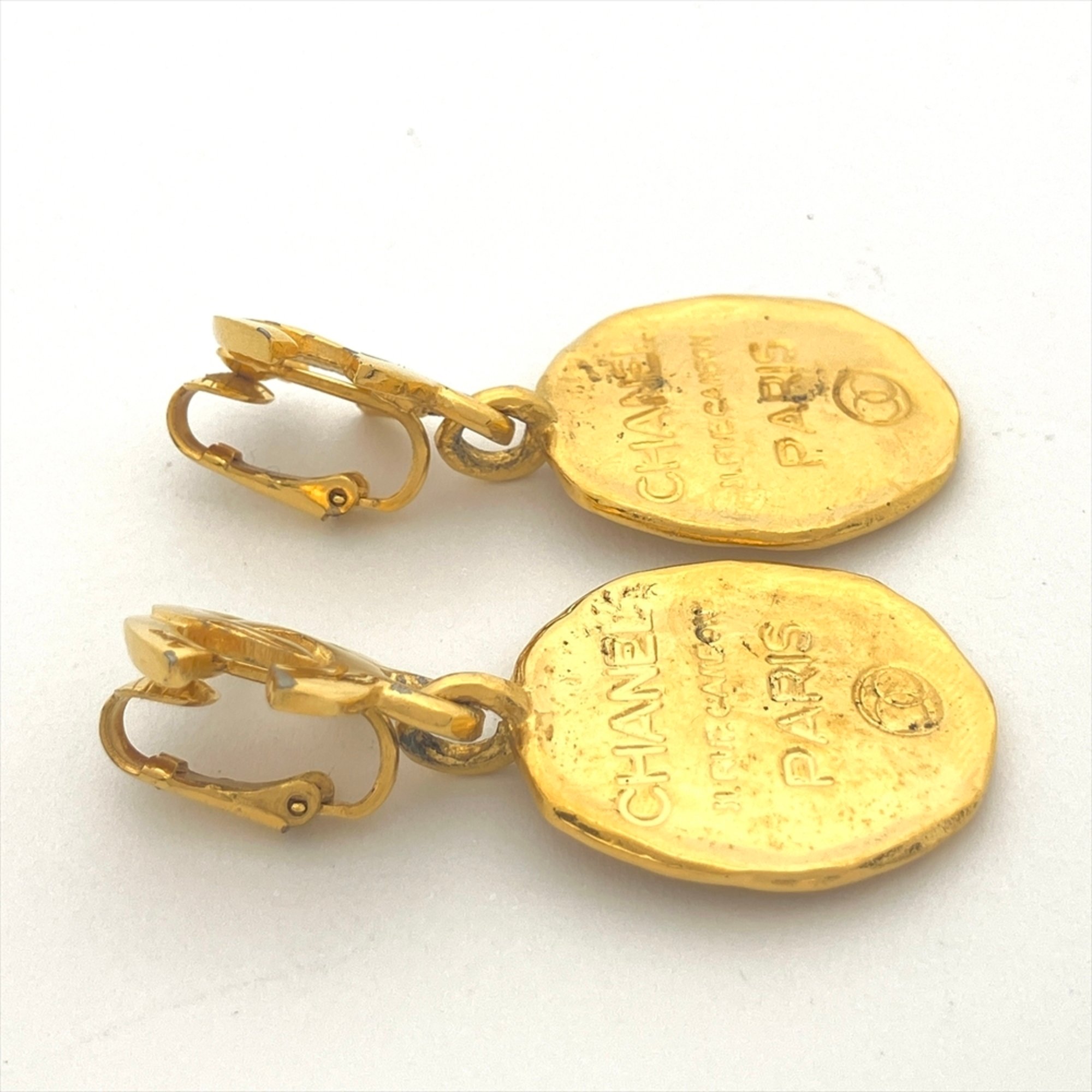 CHANEL Coco Mark Cambon Plate Earrings GP Gold IT6B6449IF6V
