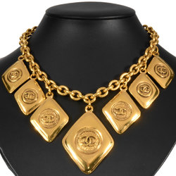 CHANEL Coco Mark 7-row diamond CC mark necklace choker 41cm GP gold ladies ITZ3CSCIDQKG
