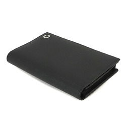BVLGARI Man Bi-fold Long Wallet Leather Black 30398 Silver Hardware