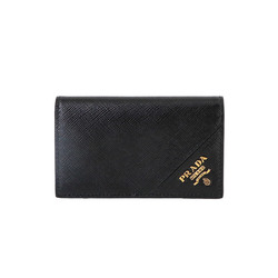PRADA Saffiano card case leather black 2MC122 gold hardware Card
