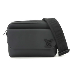 LOUIS VUITTON Aerogram Fastline Shoulder Bag Leather Black M22482 RFID Messenger