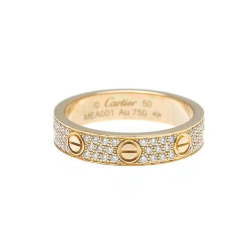 Cartier Love Mini Love Ring Pink Gold (18K) Fashion Diamond Band Ring Pink Gold