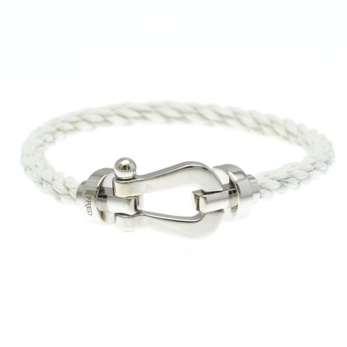 Fred Force 10 Large Model Stainless Steel,White Gold (18K) No Stone Charm Bracelet Silver