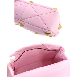 Valentino Garavani Rockstuds Medium 2way Hand Chain Shoulder Bag Leather Pink WW2B0182