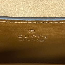 Gucci Shoulder Bag GG Supreme Horsebit 186035 Leather Brown Women's