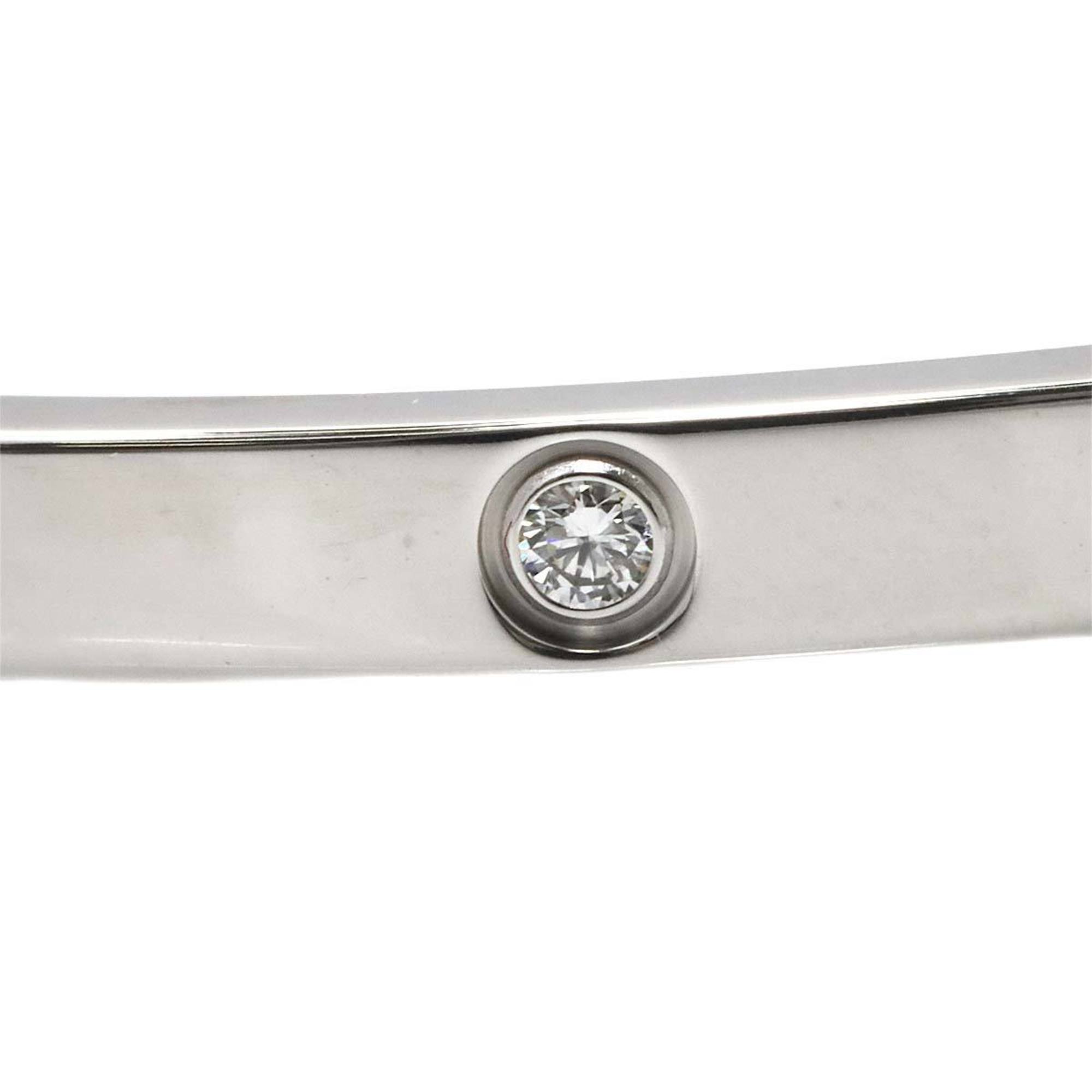 Cartier Love Bracelet SM Half Diamond 6P #15 K18 WG White Gold 750 Bangle