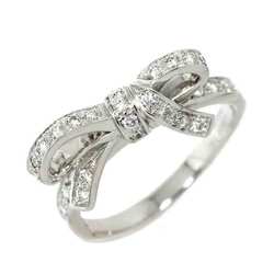Christian Dior #51 Ring Diamond K18WG White Gold 750 Ribbon