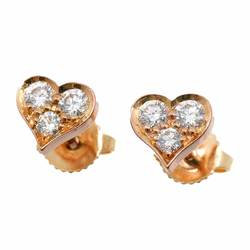 Tiffany & Co. Sentimental Heart Diamond Earrings K18 PG YG Pink Yellow Gold 750 Pierced