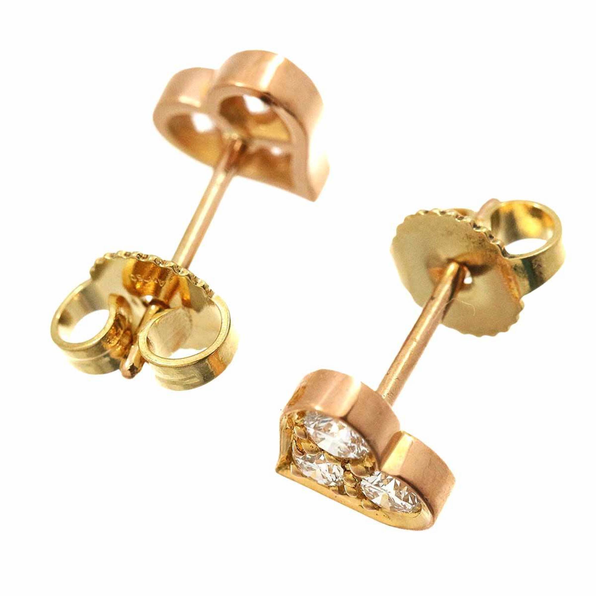 Tiffany & Co. Sentimental Heart Diamond Earrings K18 PG YG Pink Yellow Gold 750 Pierced