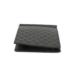 GUCCI Micro Guccissima Bi-fold Wallet with Money Clip Leather Black 544478 Silver Hardware