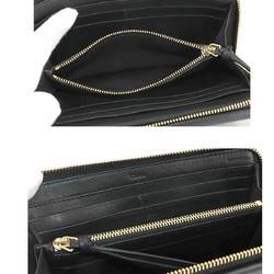 Chloé Chloe Bobbi Long Wallet Leather Black Ribbon Gold Metal Fittings