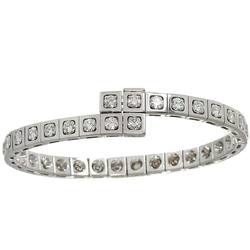 Cartier Tectonic Full Diamond Bangle #16 K18 WG White Gold 750 Bracelet