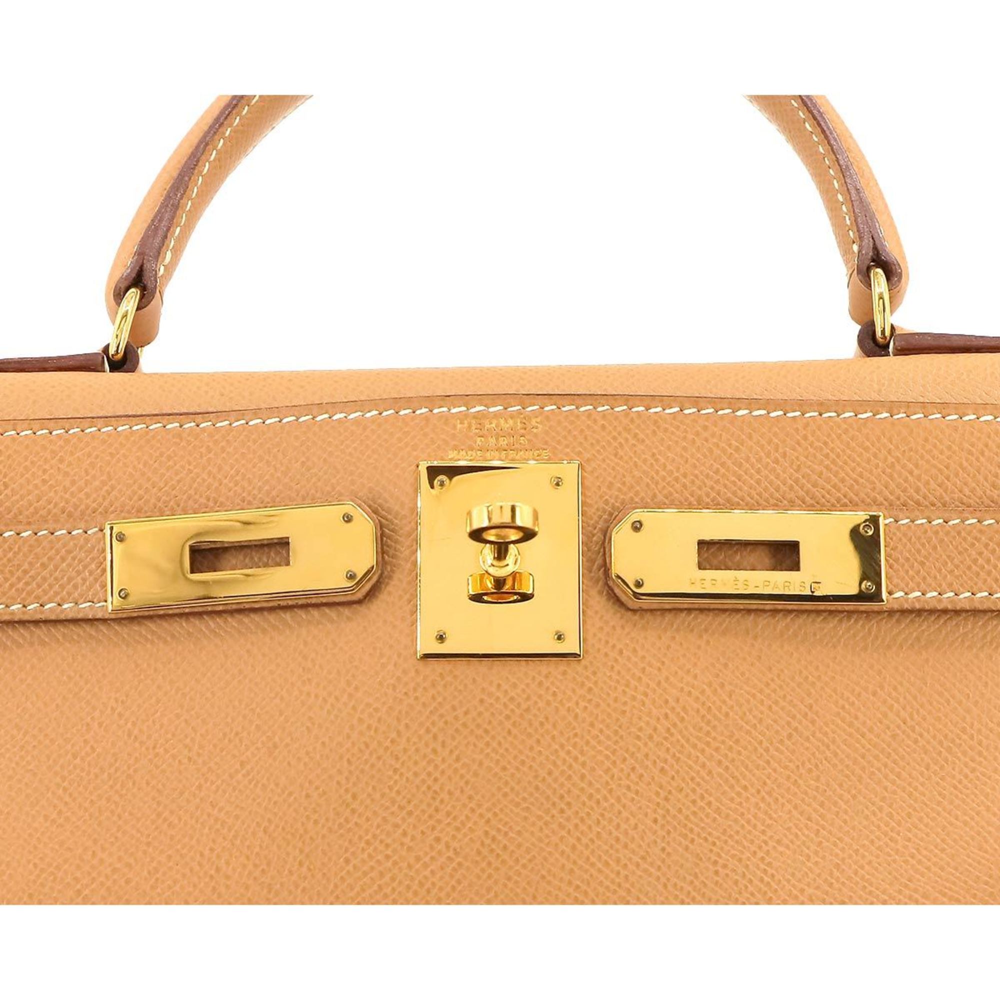 Hermes Kelly 28 2way hand shoulder bag, Cushvel Epsom, natural, inner stitching, 〇Z engraved, gold hardware,