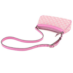 GUCCI Palace Half Moon Shoulder Bag GG Canvas Leather Pale Pink 723737 Mini