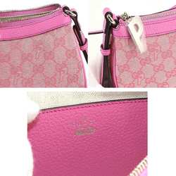 GUCCI Palace Half Moon Shoulder Bag GG Canvas Leather Pale Pink 723737 Mini