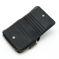 Paul Smith Zip Straw Grain II Bi-fold Wallet Leather Black Multicolor PSC783