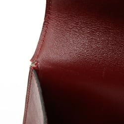 HERMES Hermes Tote Bag Shoulder Leather Bordeaux Red ○I Stamp