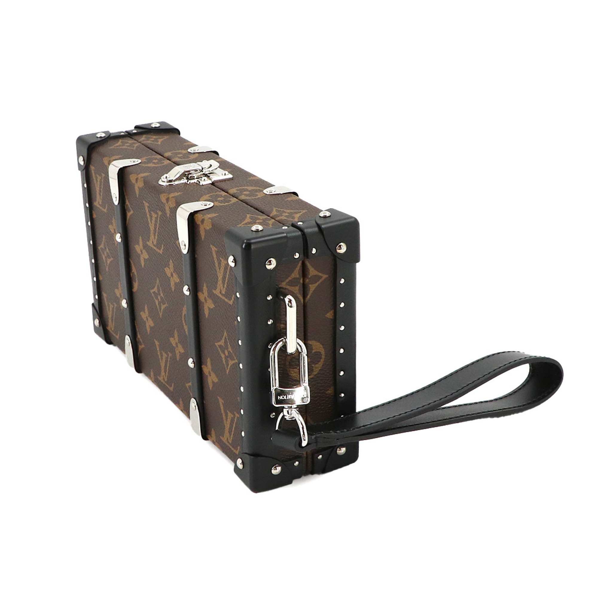 LOUIS VUITTON Monogram Macassar Wallet Trunk Clutch Bag Leather Brown Black M20250