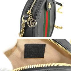 GUCCI Ophidia GG Round Shoulder Bag Leather Black 550618 Mini