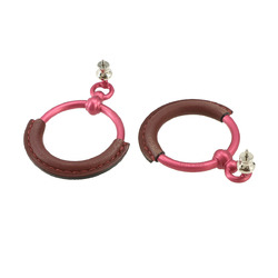 HERMES Loop Earrings Swift Rouge H Pink