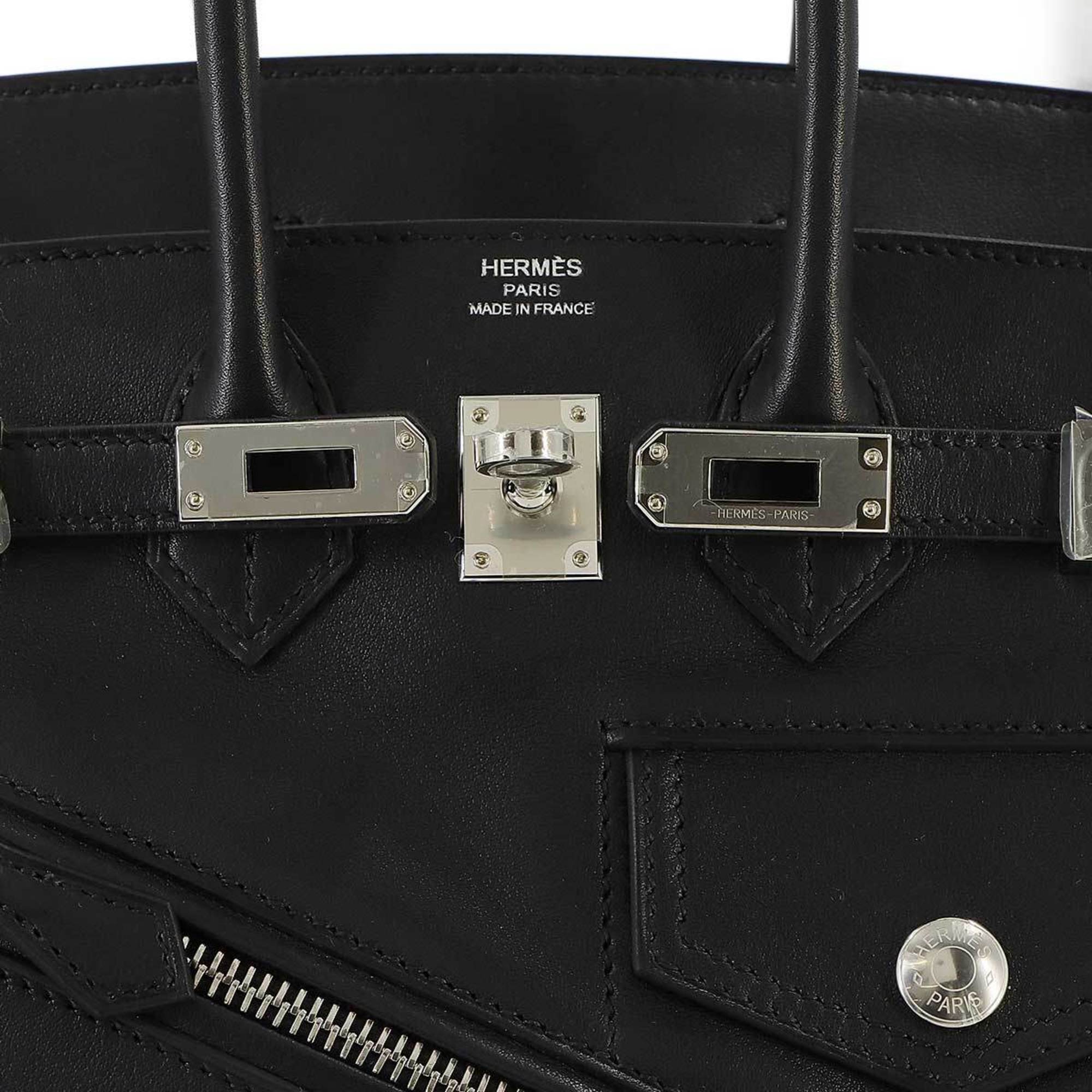 Hermes Birkin 25 Rock Handbag Volupt Black B Stamp Silver Hardware
