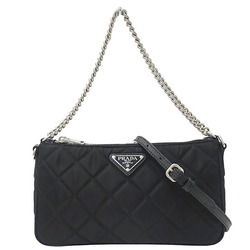 PRADA Women's Handbag Shoulder Bag 2way Black 1BH026 Quilted