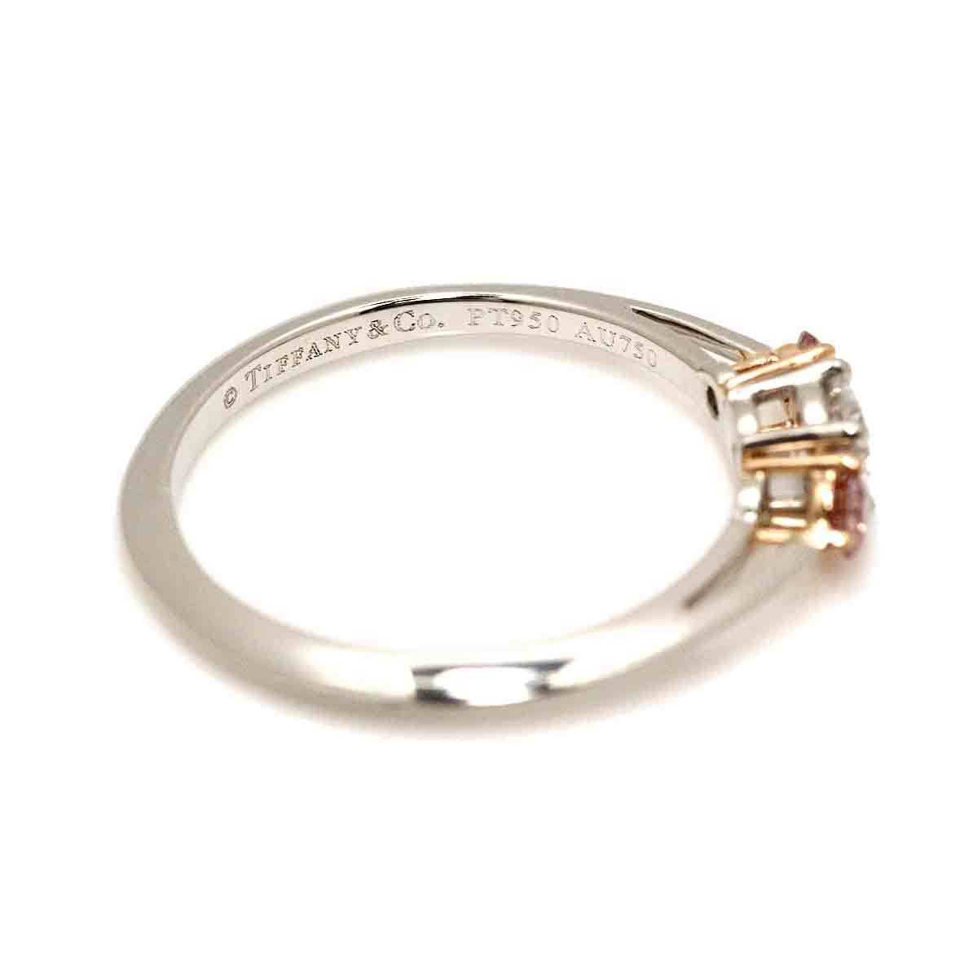 Tiffany & Co. Size 9 Ring Diamond Pink Pt K18 PG Gold 750 Platinum