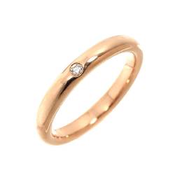Tiffany & Co. Stacking Band Size 9 Ring Diamond 1P K18 PG Pink Gold 750