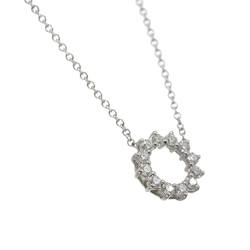 Tiffany & Co. Circle Diamond Necklace 40cm Pt Platinum