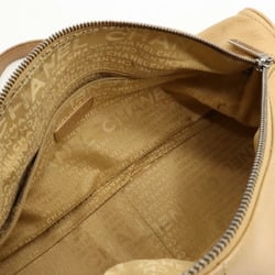 CHANEL Wild Stitch Handbag Boston Bag Leather Beige
