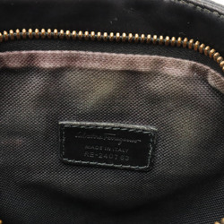 Salvatore Ferragamo Gancini shoulder bag in nylon canvas and leather black