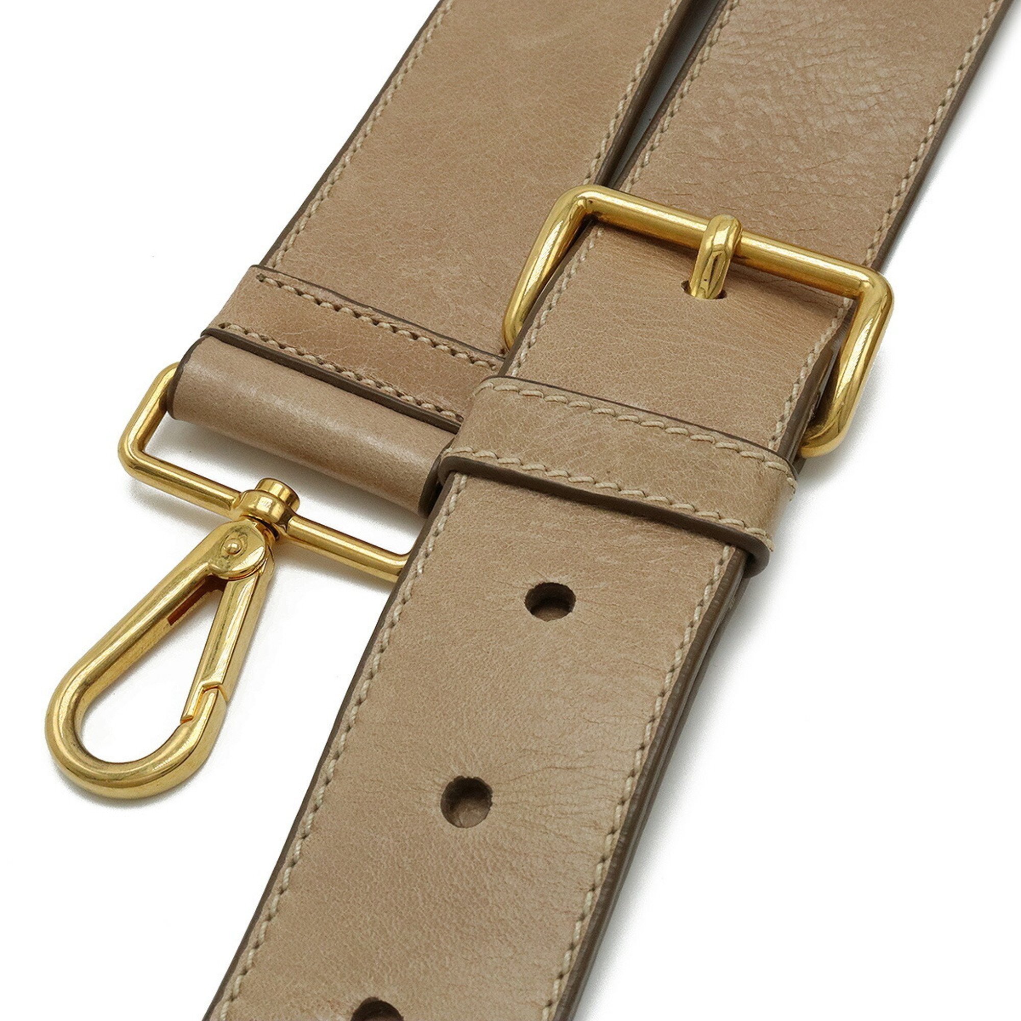 PRADA Prada handbag Boston bag shoulder leather beige