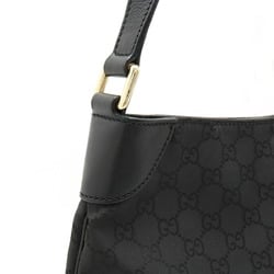 GUCCI GG nylon shoulder bag leather black 257296
